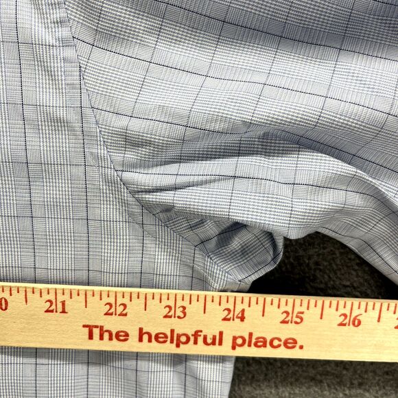 Club Room Shirt Mens Large 16 34 / 35 Blue Plaid Button Down Pocket Easy care - Picture 9 of 16